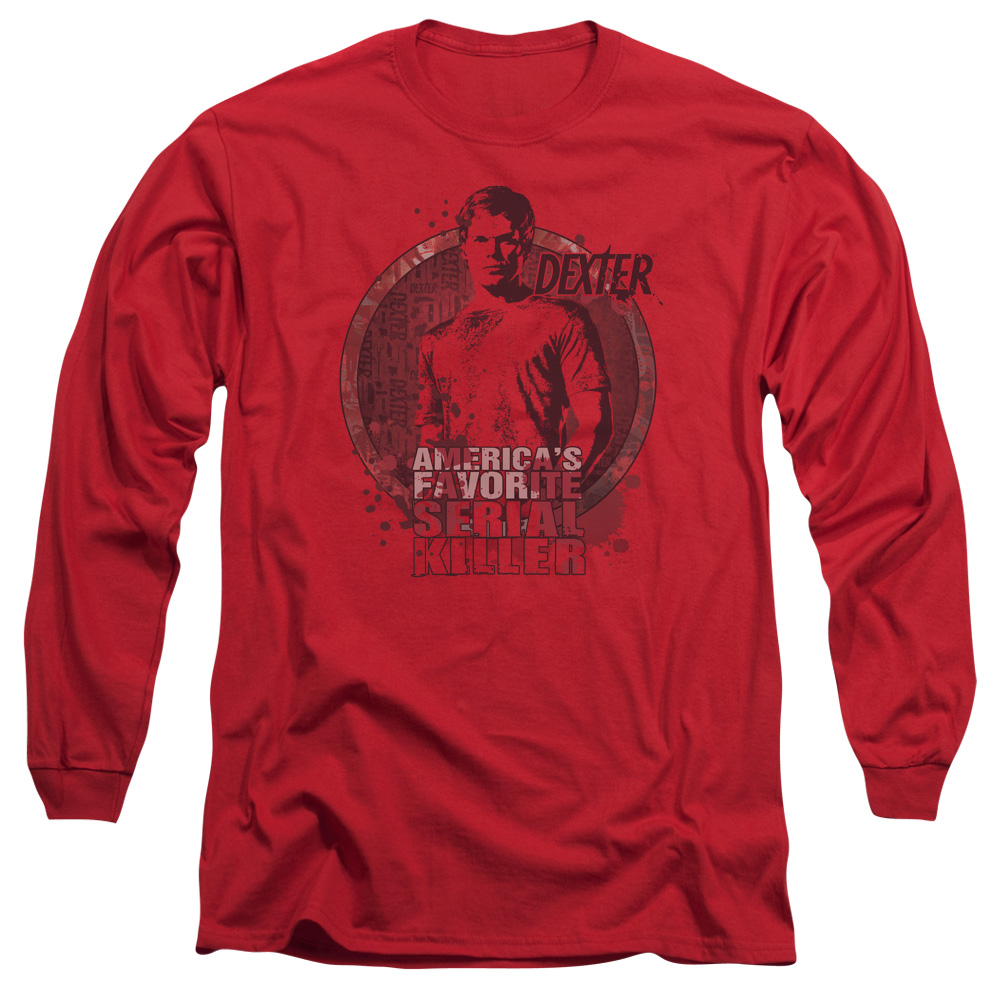 SHO358-AL-4 Dexter Americas Favorite Adult Long Sleeve T-Shirt, Red - Extra Large