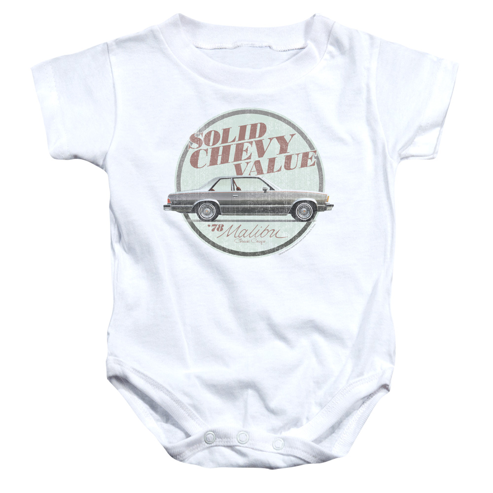 CHV196-SS-1 Chevrolet Do The Bu Infant Snapsuit, White - Small - 6 Month