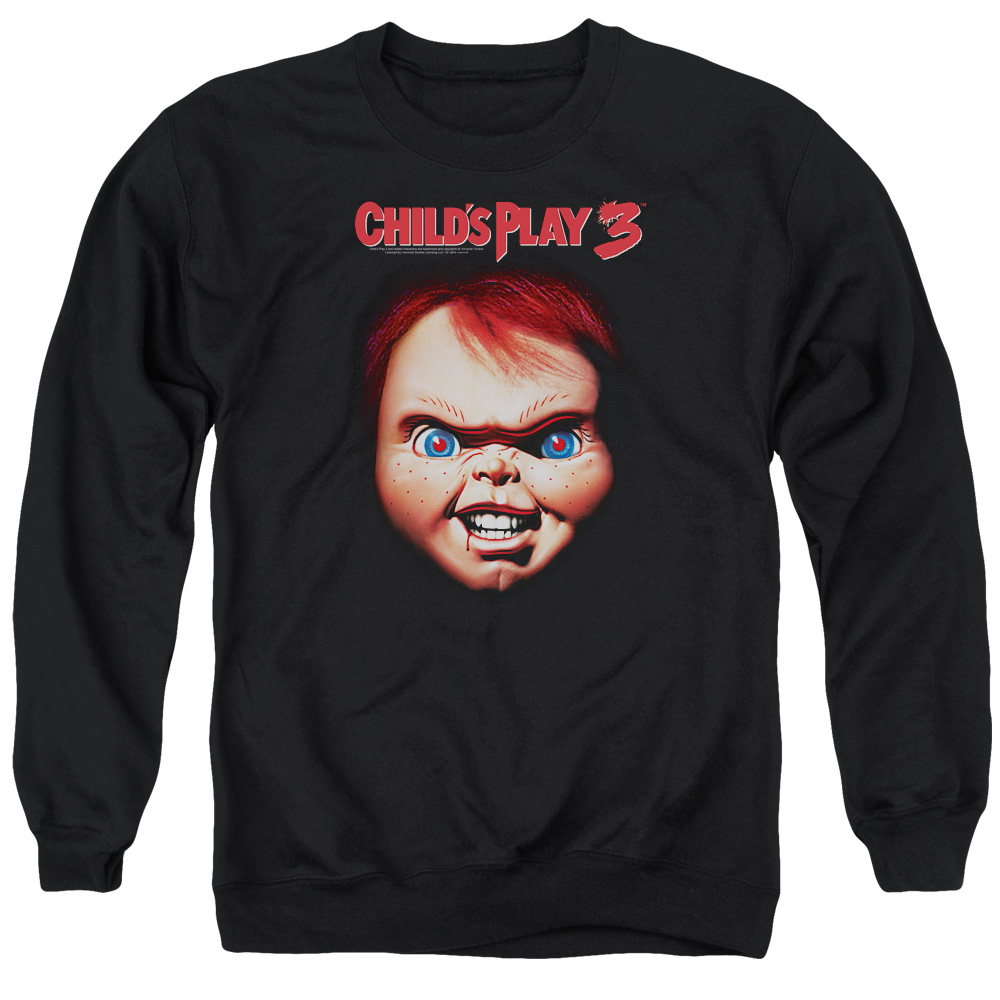 UNI322-AS-3 Childs Play 3 Chucky Adult Crewneck Sweatshirt, Black - Large