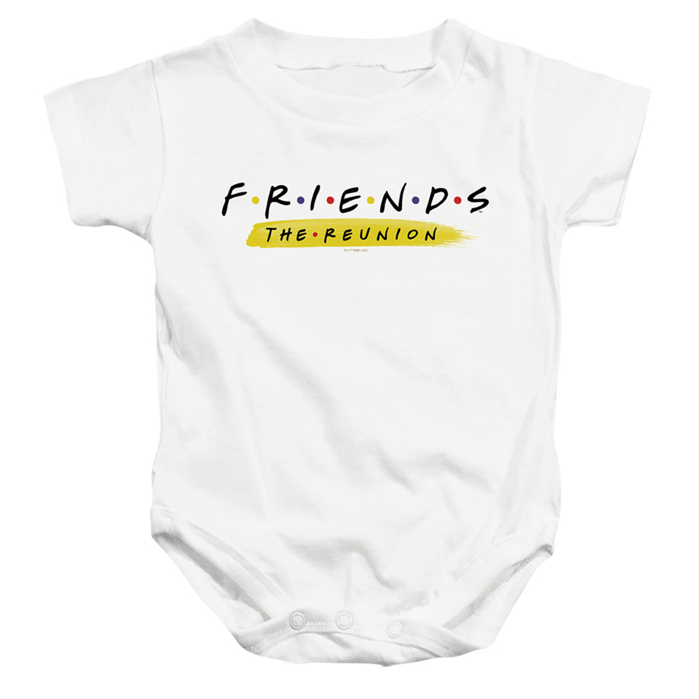 WBT1163-SS-1 Friends Reunion Logo Infant Snapsuit, White - Small - 6 Month