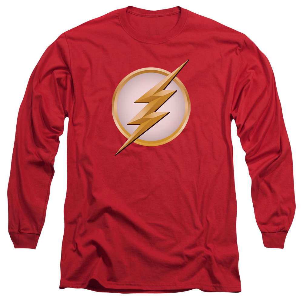 FLSH110-AL-4 Flash Logo Adult Long Sleeve T-Shirt, Red - Extra Large