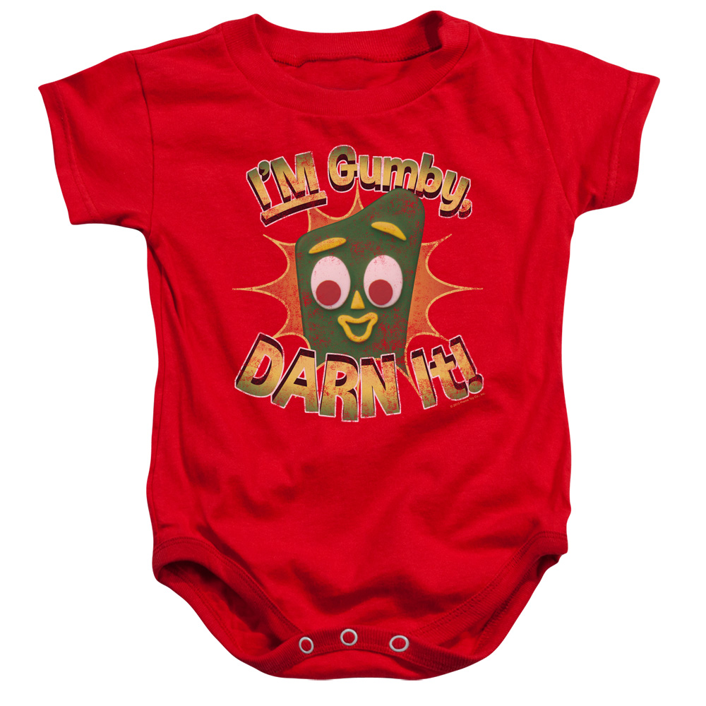 GMB114-SS-2 Gumby Darn It Infant Snapsuit, Red - Medium - 12 Month