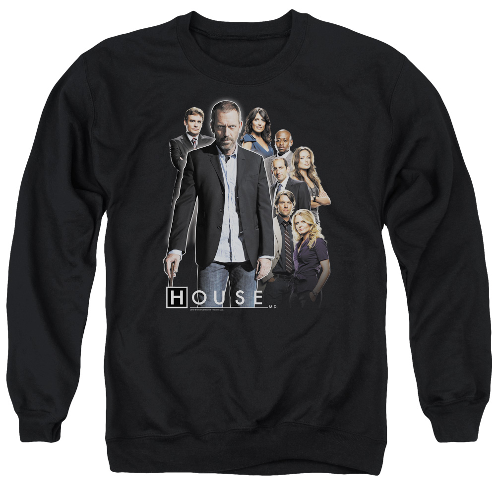 NBC168-AS-1 House Crew Adult Crewneck Sweatshirt, Black - Small