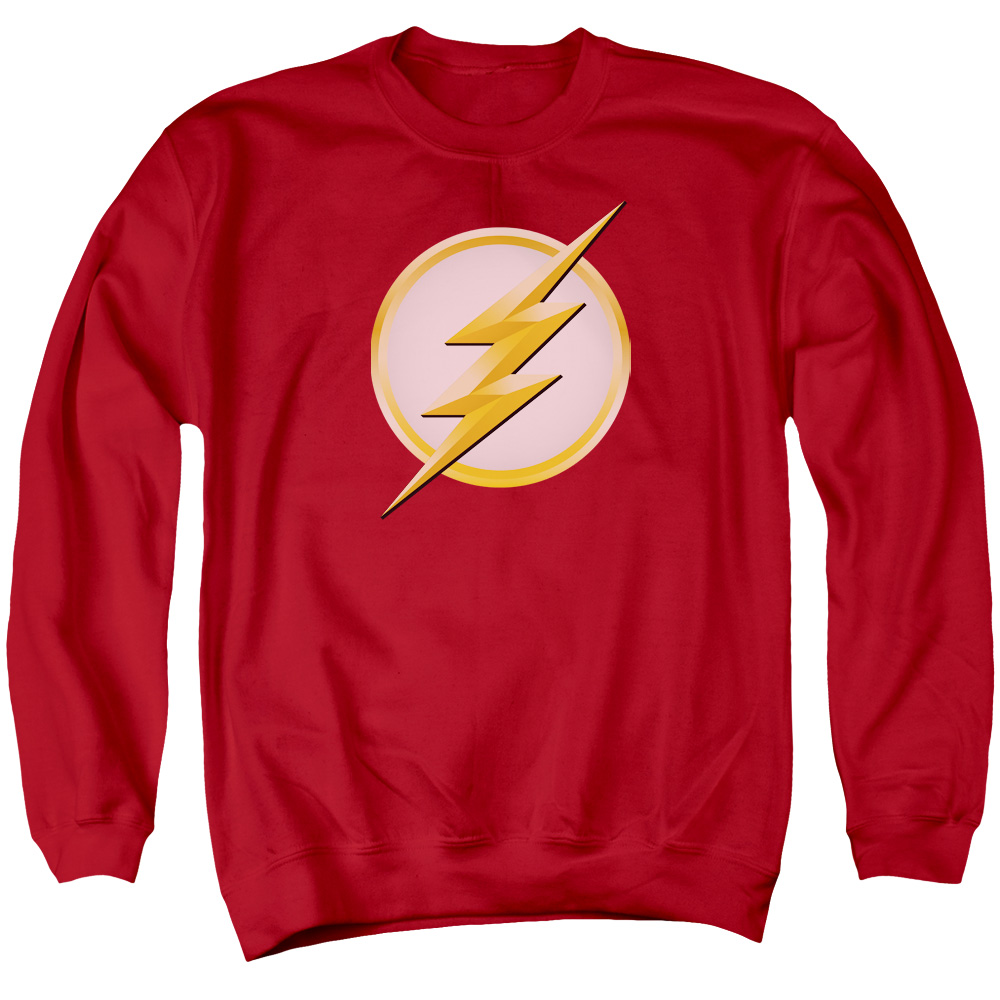 FLSH110-AS-2 Flash Logo Adult Crewneck Sweatshirt, Red - Medium