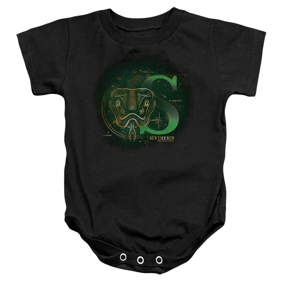 HP8477-SS-4 Harry Potter Celestial Nomad Slytherin Infant Snapsuit, Black - Extra Large - 24 Month