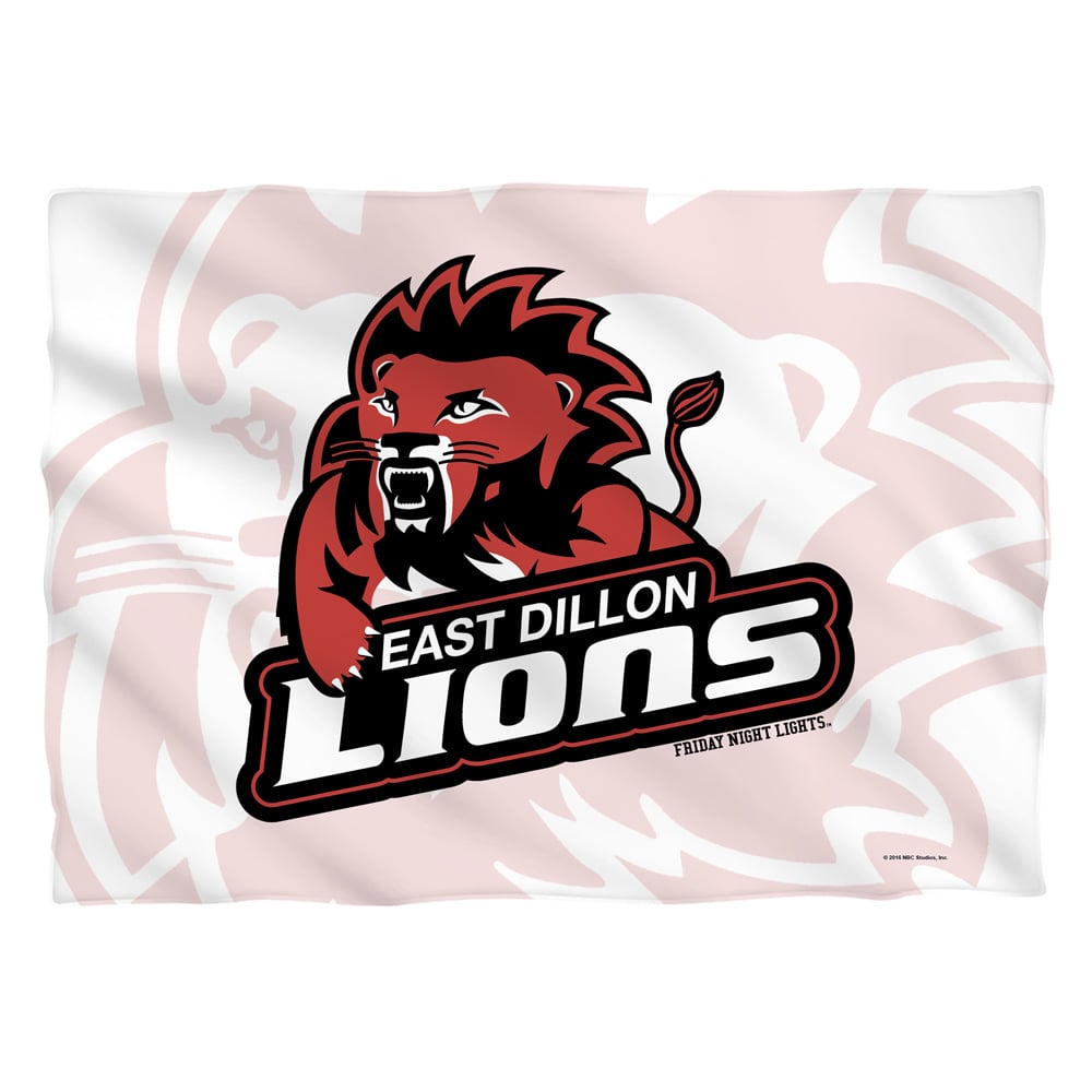 NBC945-PLO1-0 Friday Night Light East Dillion Lions Pillow Case, White - 20 x 28 in.