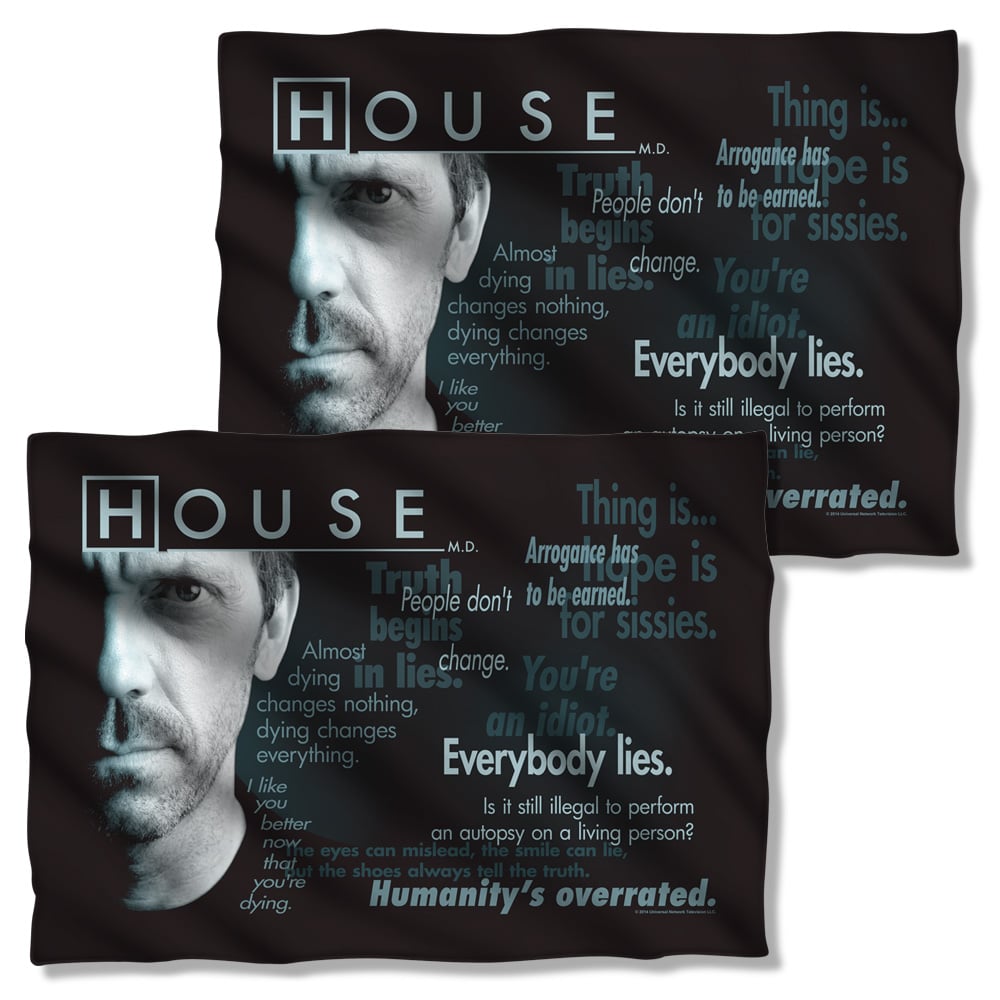 NBC958FB-PLO1-0 House Houseisms Front & Back Print Pillow Case, White - 20 x 28 in.