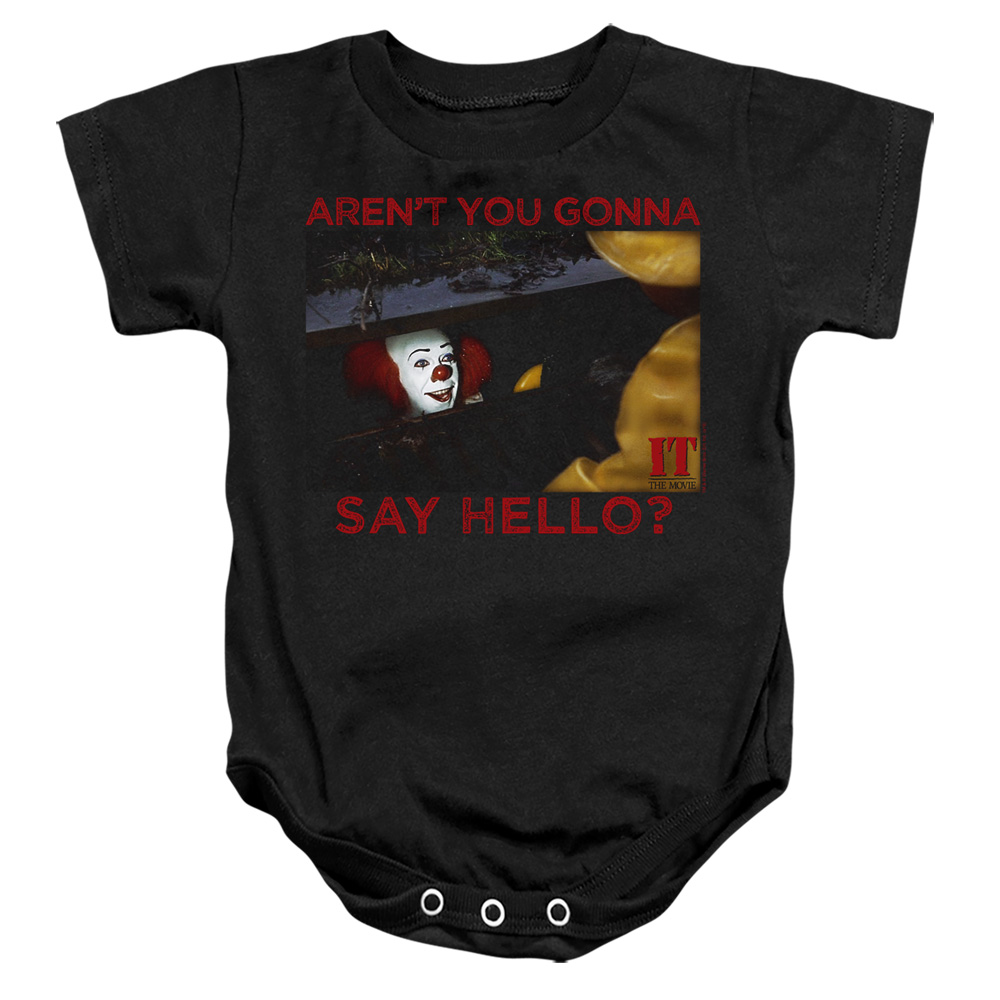 UPC 782372653052 product image for WBM875-SS-3 It 1990 Hello Infant Snapsuit, Black - Large - 18 Month | upcitemdb.com