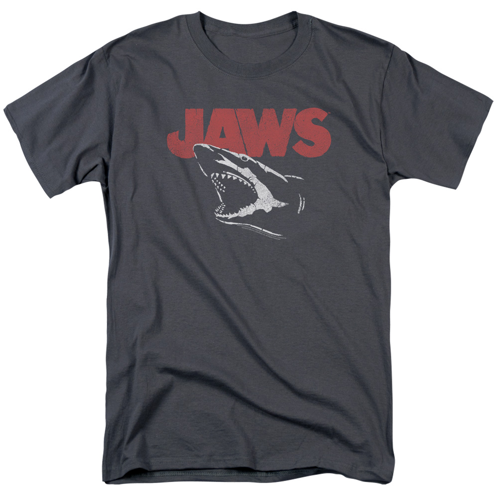 UPC 191782055217 product image for UNI723-AT-4 Jaws Cracked Jaw Adult Regular Fit Short Sleeve T-Shirt, Charcoa | upcitemdb.com