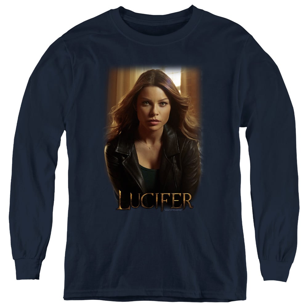 WBT1296-YL-4 Lucifer The Detective Long Sleeve Youth T-Shirt, Navy - Extra Large