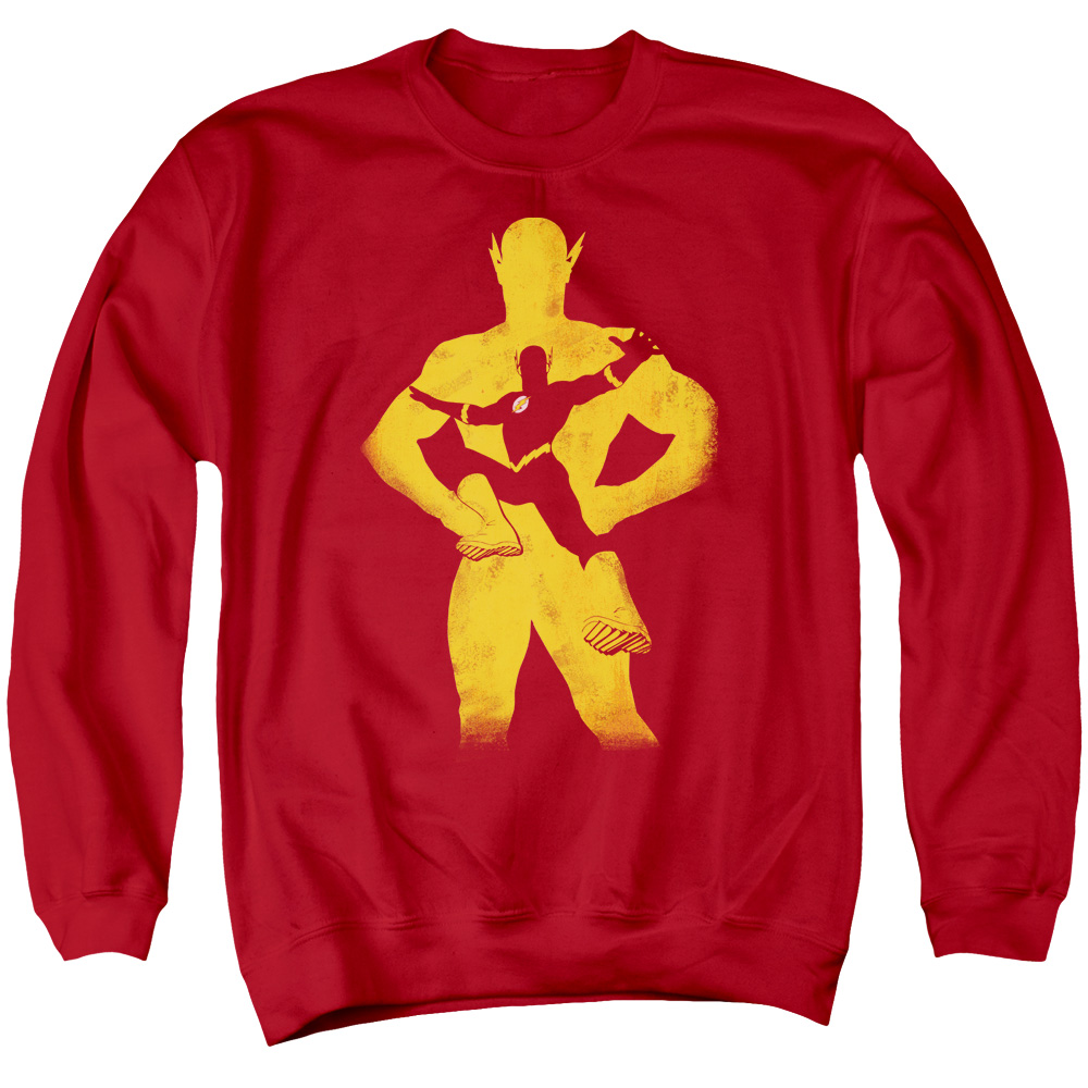 JLA479-AS-2 JLA Flash Knockout Adult Crewneck Sweatshirt, Red - Medium