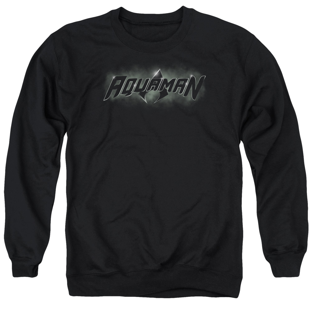 UPC 190860245755 product image for JLA678-AS-5 JLA Aquaman Title Adult Crewneck Sweatshirt, Black - 2X | upcitemdb.com