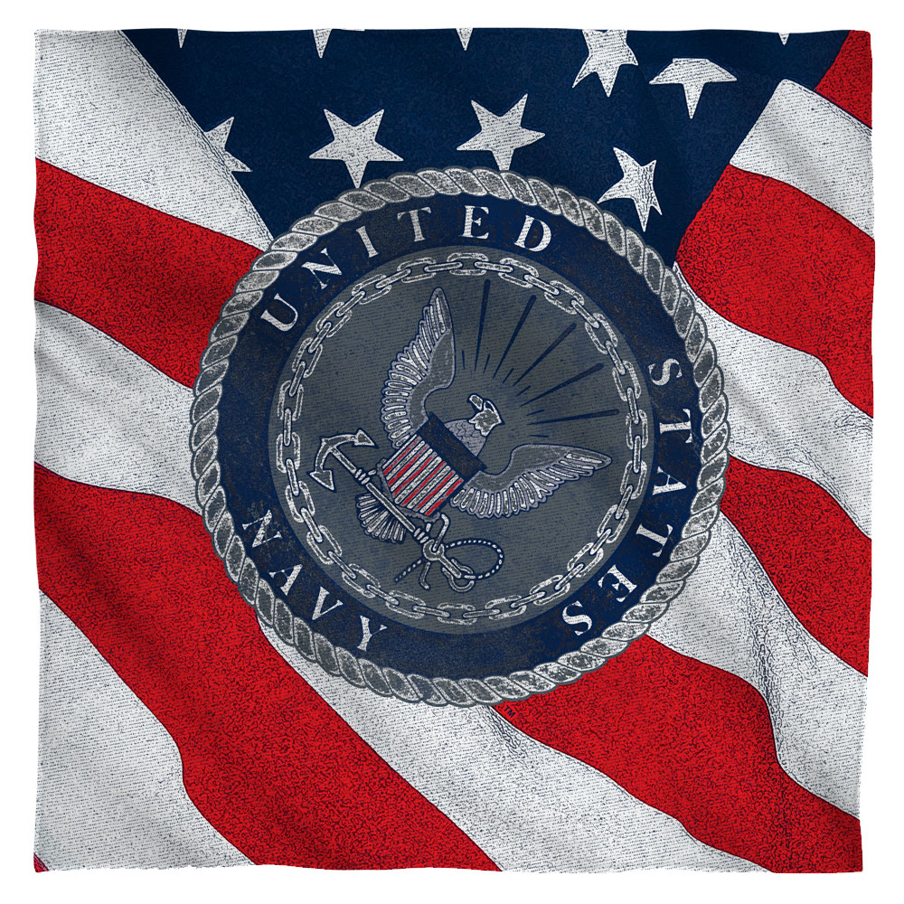 UPC 782372853377 product image for NA120-BND1-0 Navy Flag Seal Bandana, White - 22 x 22 in. | upcitemdb.com