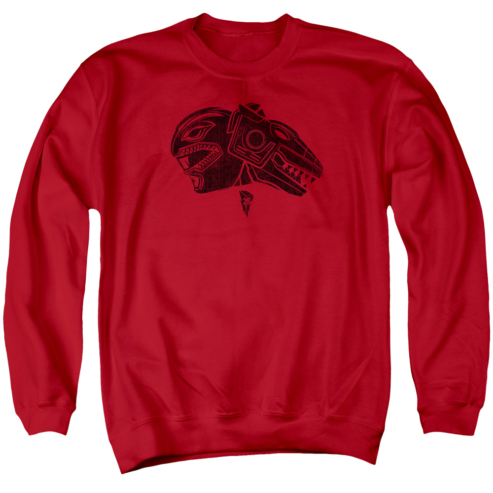 PWR4003-AS-2 Power Rangers Red Adult Crewneck Sweatshirt, Red - Medium