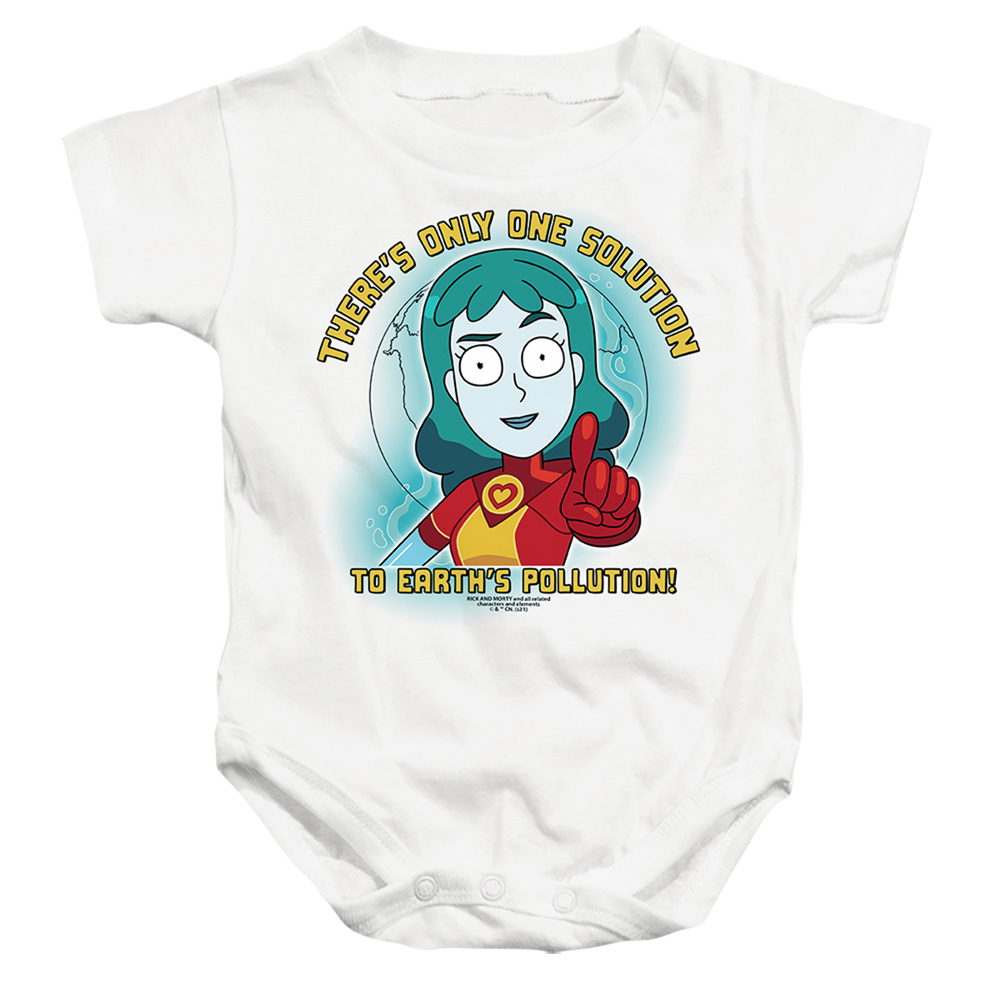 CN1953-SS-1 Rick & Morty Platina Infant Snapsuit, White - Small - 6 Month