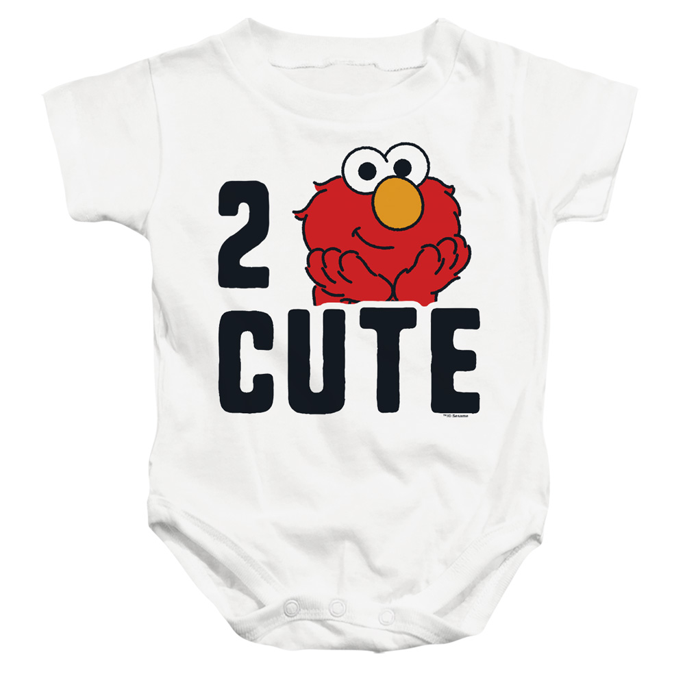 SST643-SS-1 Sesame Street 2 Cute Elmo Infant Snapsuit, White - Small - 6 Month