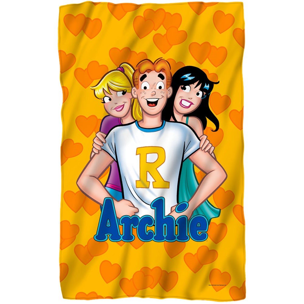 Ac195-bkt1-0 Archie & Love Triangle-fleece Blanket, White - 36 X 58 In.