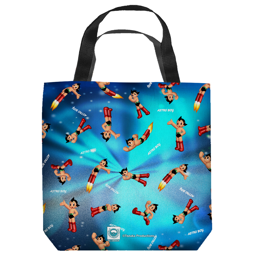Aboy117-tote1-18x18 Astro Boy & Pattern Tote Bag, White - 18 X 18 In.