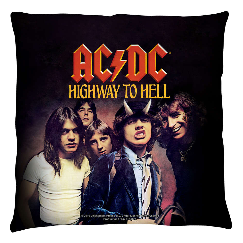 Acdc123-plo3-16x16 Acdc & Highway Throw Pillow, White - 16 X 16 In.