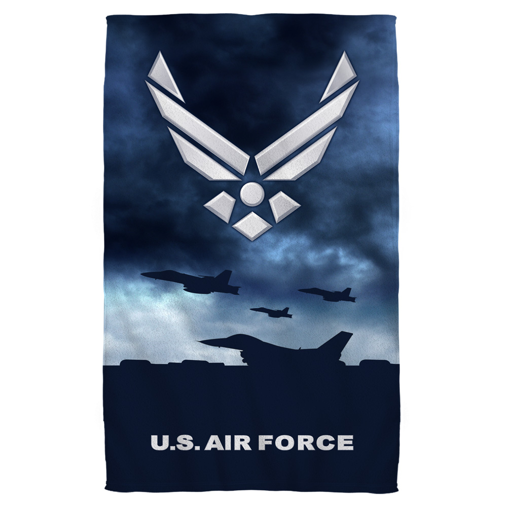 Af118-btw1-27x52 Air Force & Take Off-bath Towel, White - 27 X 52 In.