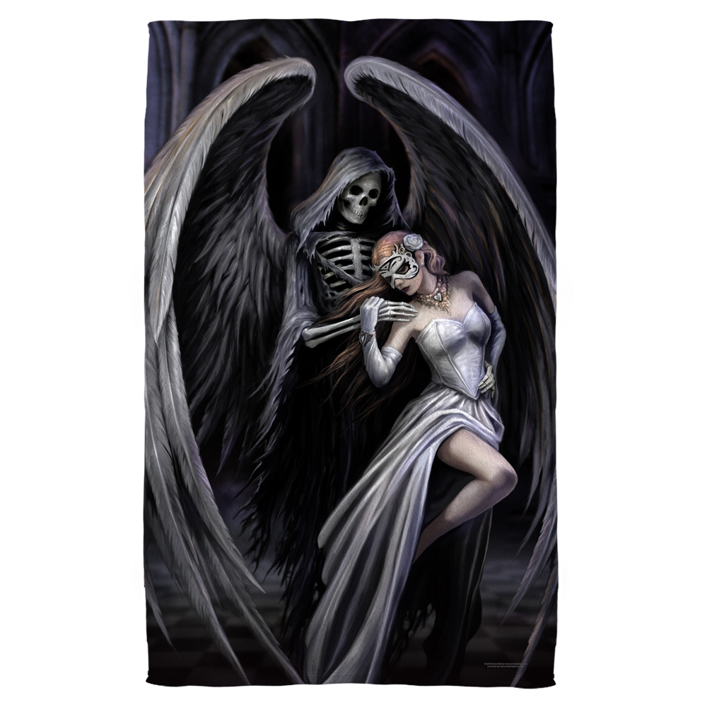 As118-btw1-27x52 Anne Stokes & Dance With Death-bath Towel, White - 27 X 52 In.