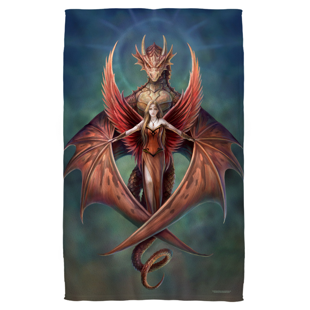 As122-btw1-27x52 Anne Stokes & Copperwing-bath Towel, White - 27 X 52 In.