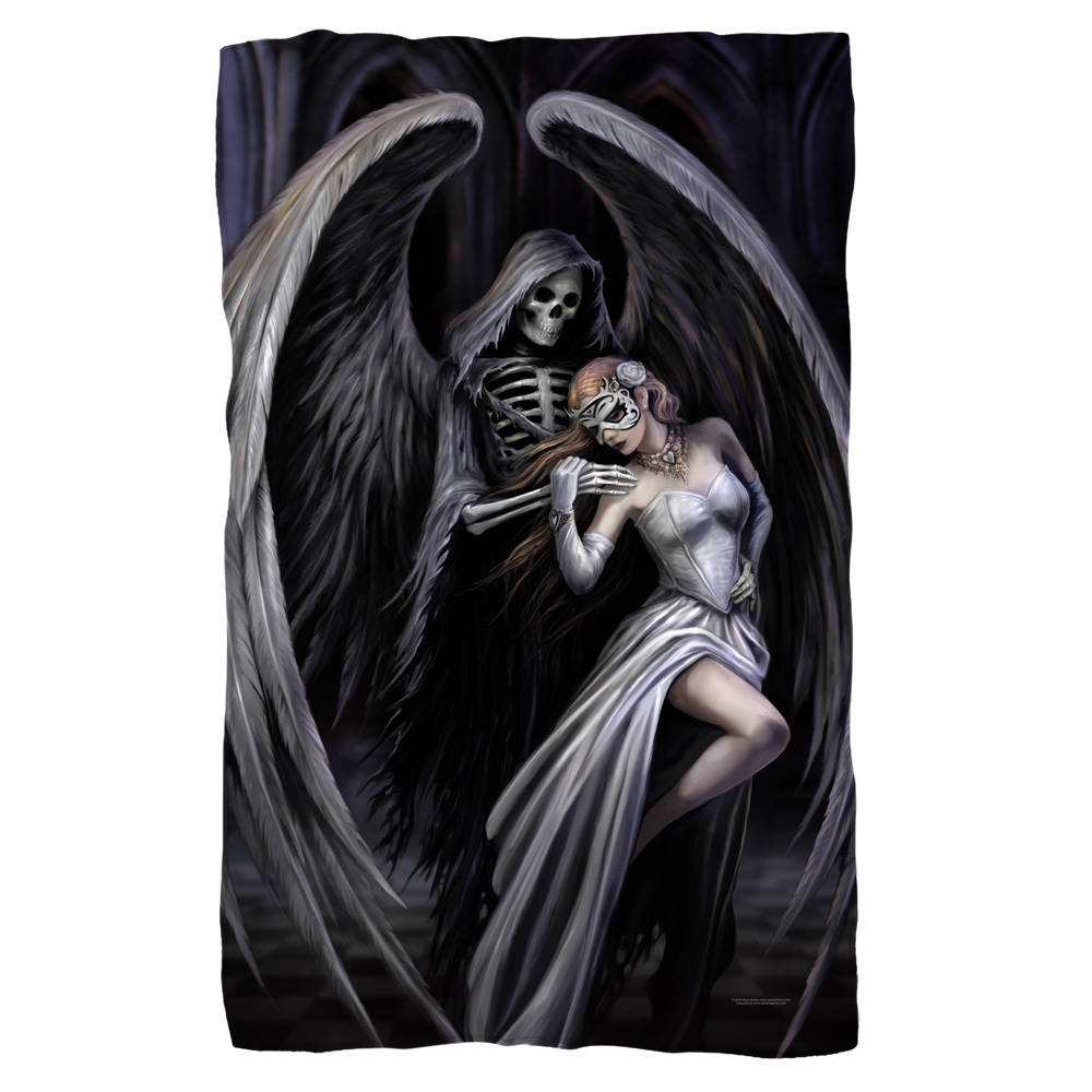 Anne Stokes & Dance With Death-fleece Blanket, White - 36 X 58 In.