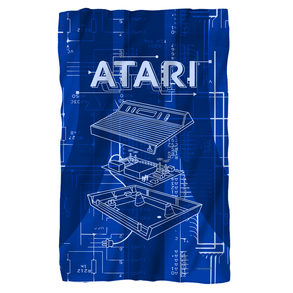 Atri109-bkt1-36x58 Atari & Inside Out-fleece Blanket, White - 36 X 58 In.