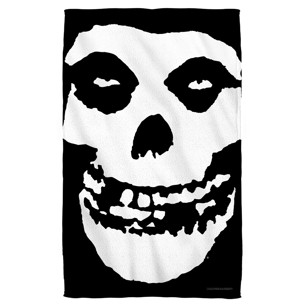 Band150-btw1-27x52 Misfits & Fiend Skull-bath Towel, White - 27 X 52 In.