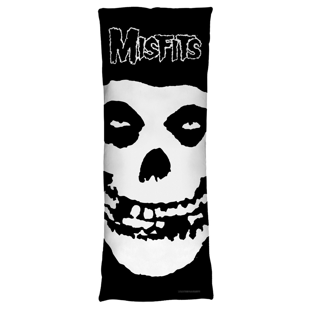 Band150-plo7-18x54 Misfits & Fiend Skull-microfiber Body Pillow, White - 18 X 54 In.