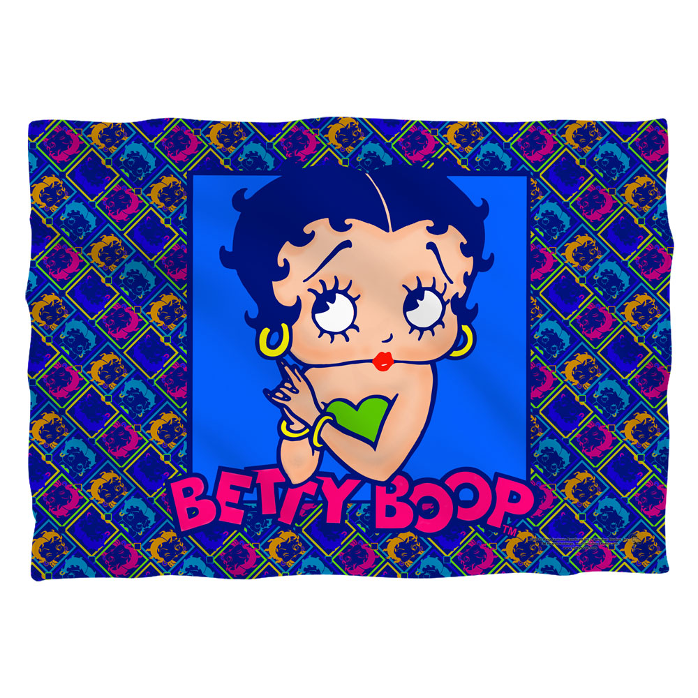 Bb812fb-plo1-0 Betty Boop & Pop Boop Front & Back Print-pillow Case, White - 20 X 28 In.