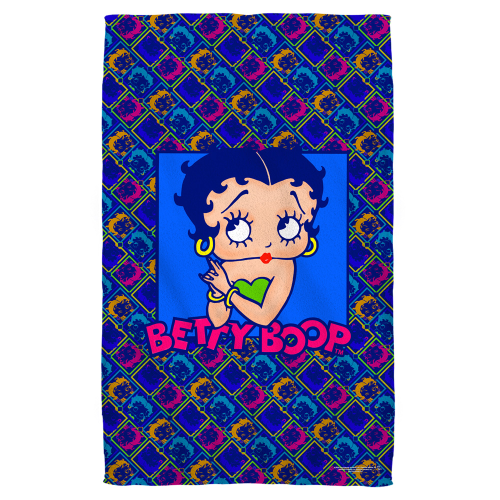 Bb812-btw1-27x52 Betty Boop & Pop Betty-bath Towel, White - 27 X 52 In.