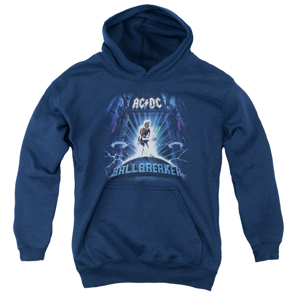 ACDC111-YFTH-2 ACDC Ballbreaker-Youth Pull-Over Hoodie, Navy - Medium