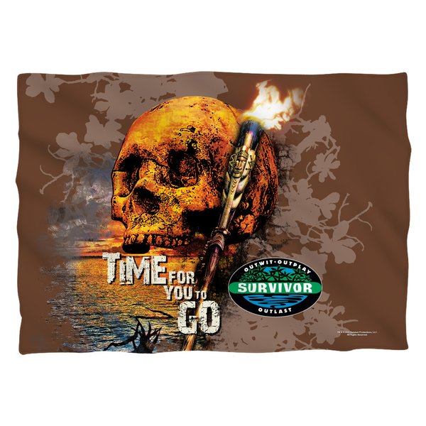Cbs1484fb-plo1-0 Survivor-time To Go - Front & Back Print - Pillow Case, White - 20 X 28 In.