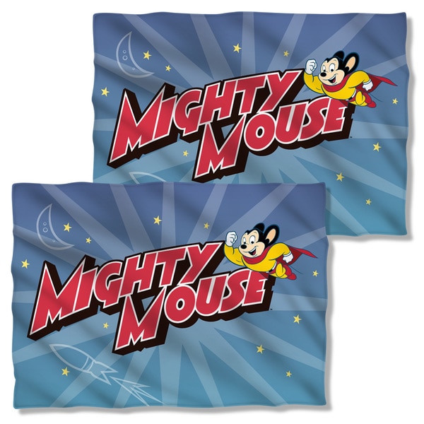 Cbs1489fb-plo1-0 Mighty Mouse-space Hero - Front & Back Print - Pillow Case, White - 20 X 28 In.