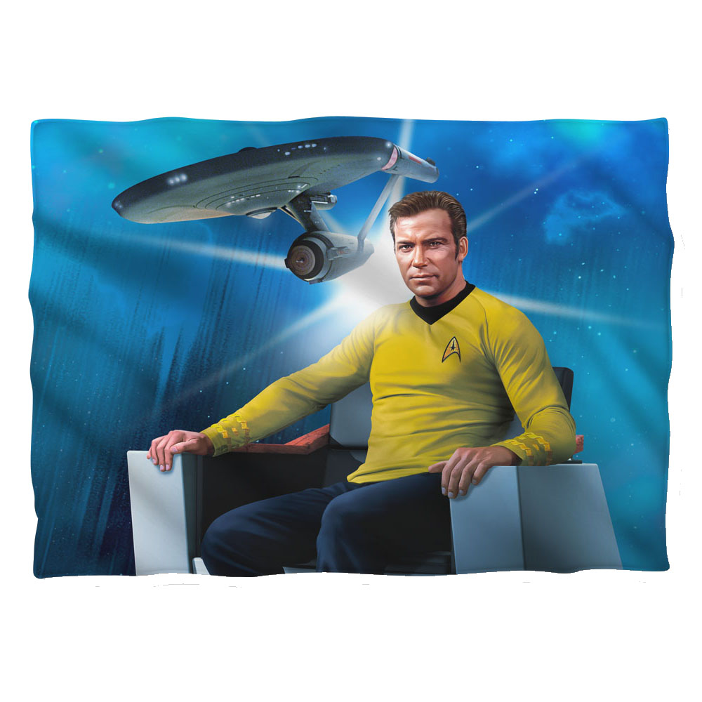 Cbs1443-plo1-0 Star Trek-captains Chair - Pillow Case, White - 20 X 28 In.