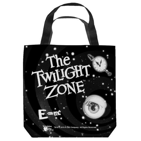 Cbs1490-tote1-16x16 Cbs Tv - Twilight Zone-another Dimension - Tote Bag, White - 16 X 16 In.