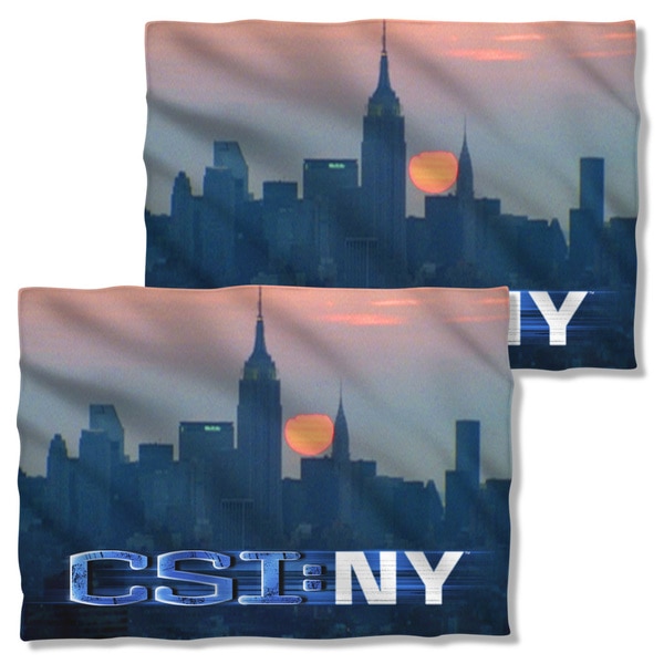 Cbs1496fb-plo1-0 Csi New York-city Logo - Front & Back Print - Pillow Case, White - 20 X 28 In.