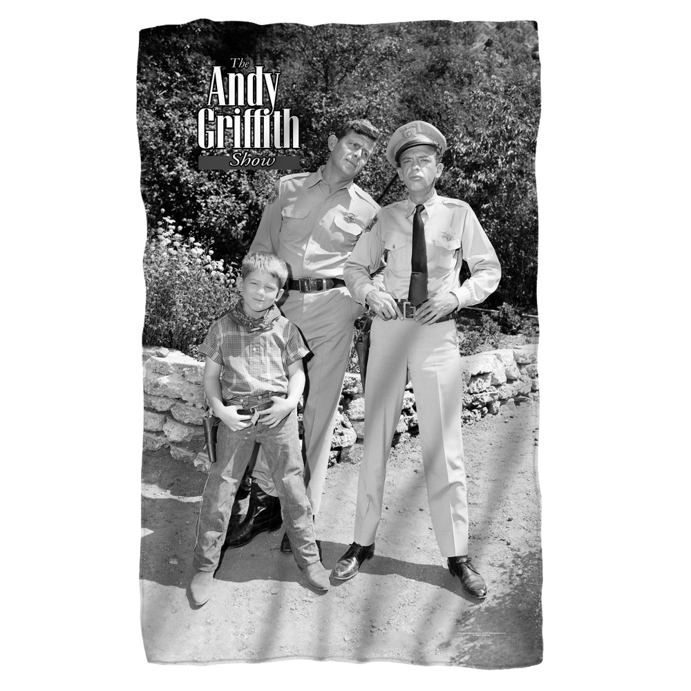Cbs1502-bkt1-0 Andy Griffith-lawmen - Fleece Blanket, White - 36 X 58 In.