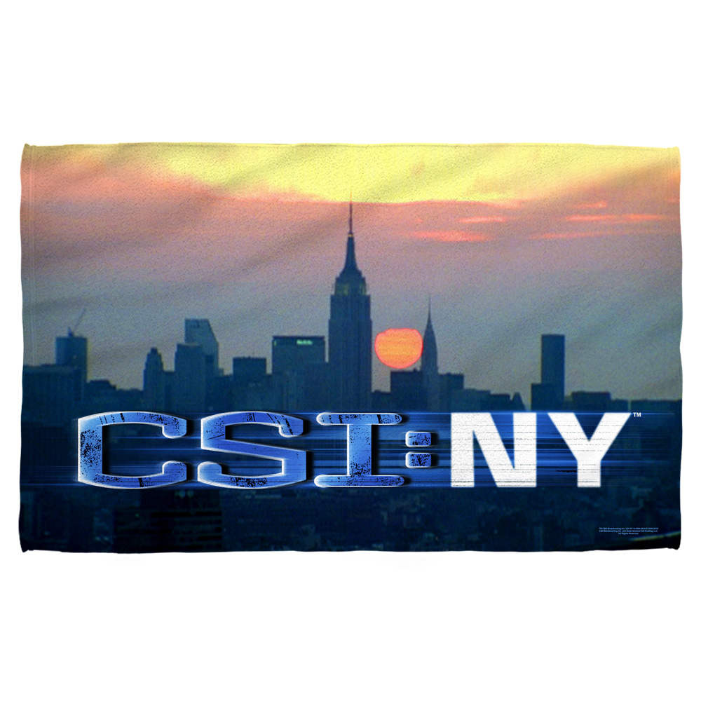 Cbs1496-btw1-27x52 Csi New York-city Logo - Bath Towel, White - Bath 27 X 52 In.