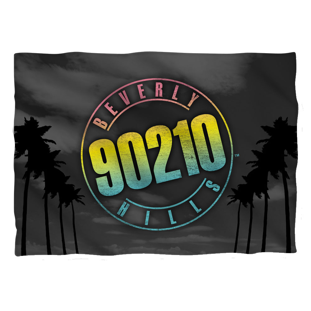 Cbs1499-plo1-0 Beverly Hills 90210-palms Logo - Pillow Case, White - 20 X 28 In.