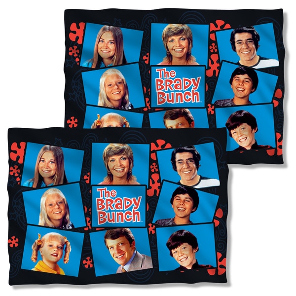 Cbs1500fb-plo1-0 Brady Bunch-squares - Front & Back Print - Pillow Case, White - 20 X 28 In.