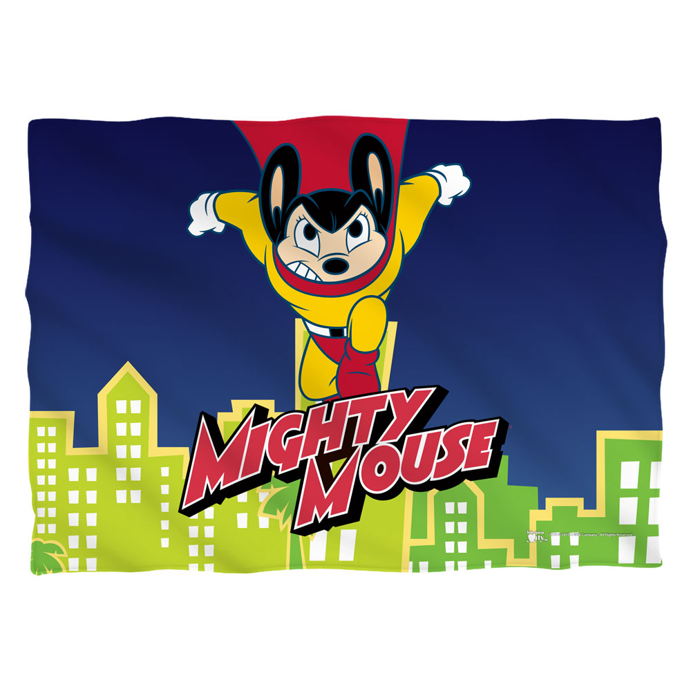 Cbs1492-plo1-0 Mighty Mouse-city Watch - Pillow Case, White - 20 X 28 In.