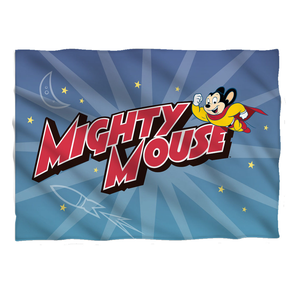 Cbs1489-plo1-0 Mighty Mouse-space Hero - Pillow Case, White - 20 X 28 In.