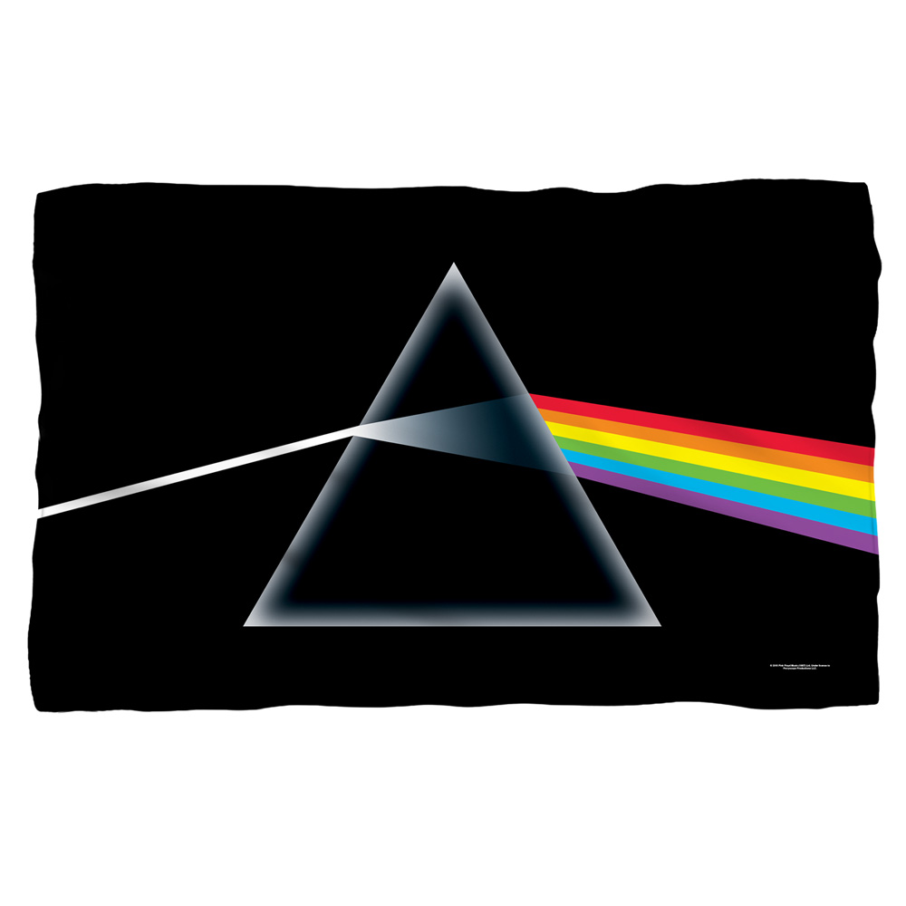 Perry161-bkt1-36x58 Pink Floyd & Dark Side Of The Moon-fleece Blanket, White - 36 X 58 In.