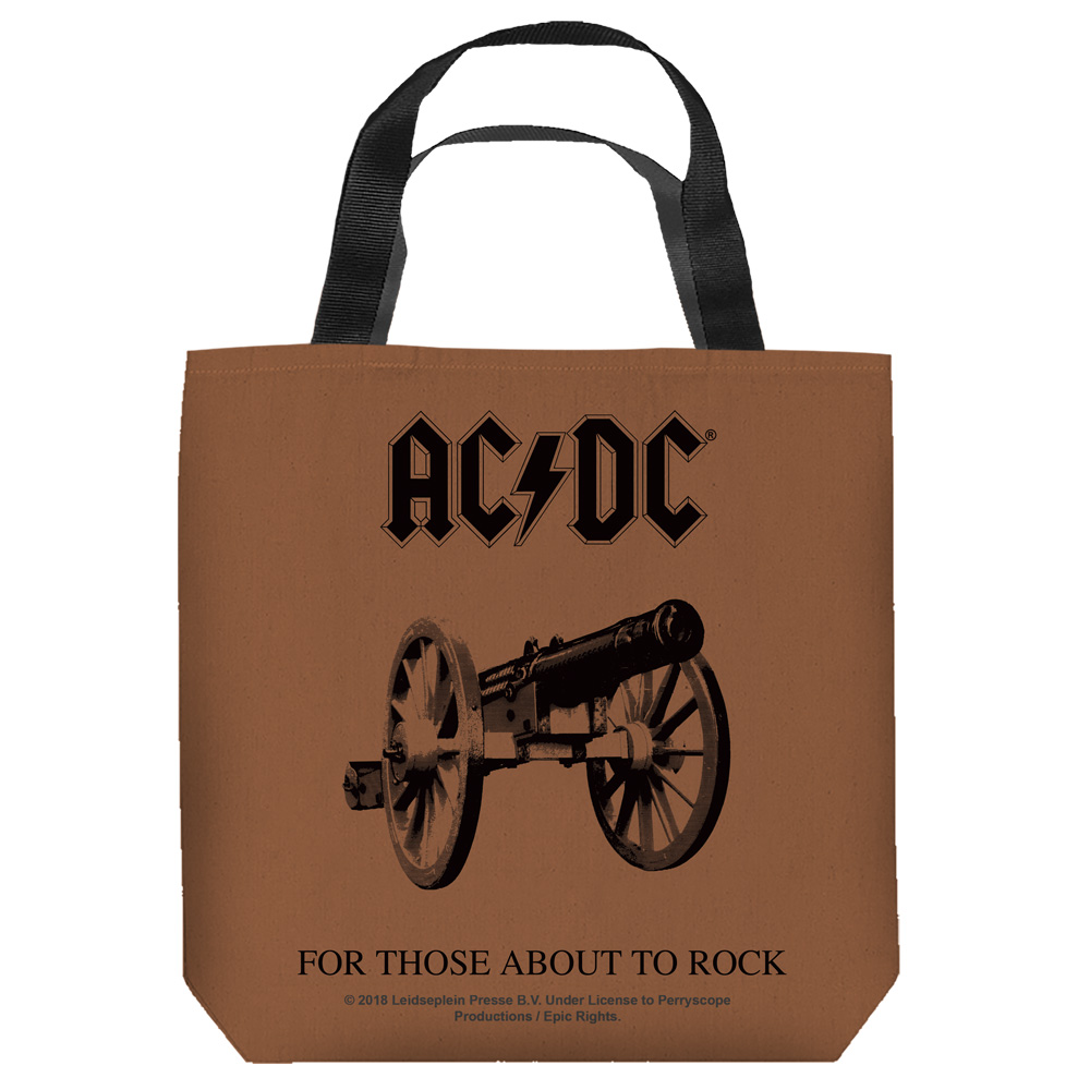 Acdc130-tote1-18x18 Ac & Dc For Those About To Rock Cover Tote Bag, White - 18 X 18 In.