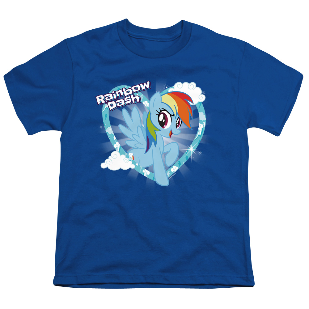 HBRO185-YT-4 My Little Pony TV & Rainbow Dash-Youth 18 by 1 Short Sleeve T-Shirt, Royal Blue - Extra Large