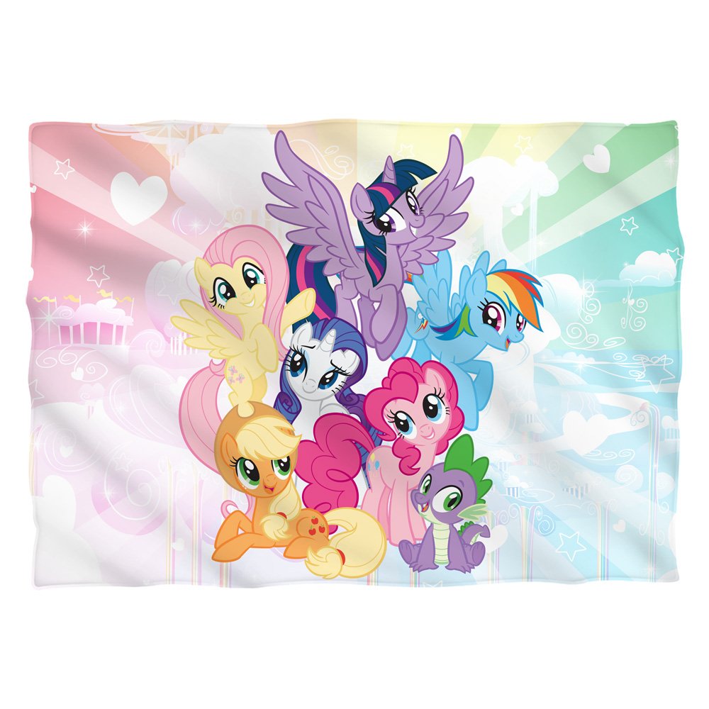Hbro259fb-plo1-20x28 My Little Pony Tv & Pony Group Front & Back Print - Pillow Case, White - 20 X 28 In.