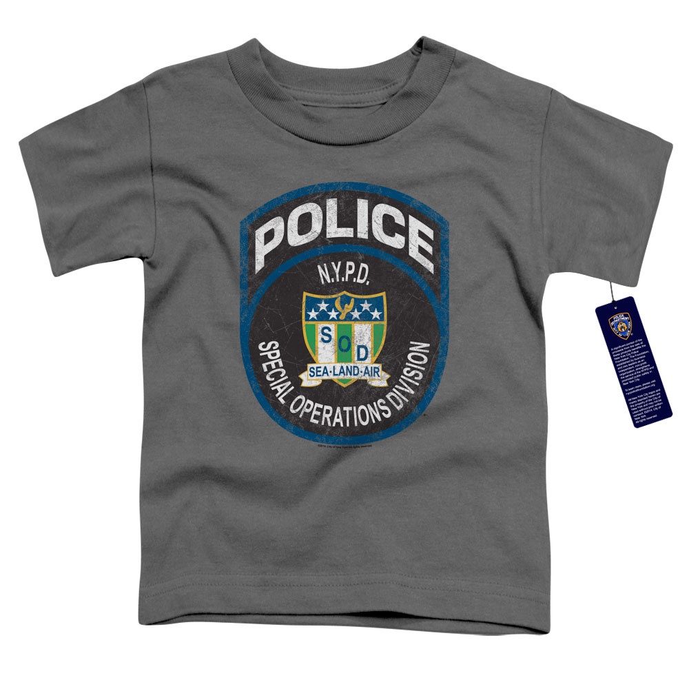 New York City & Special Ops Toddler Short Sleeve Tee Shirt - Charcoal, Medium 3t