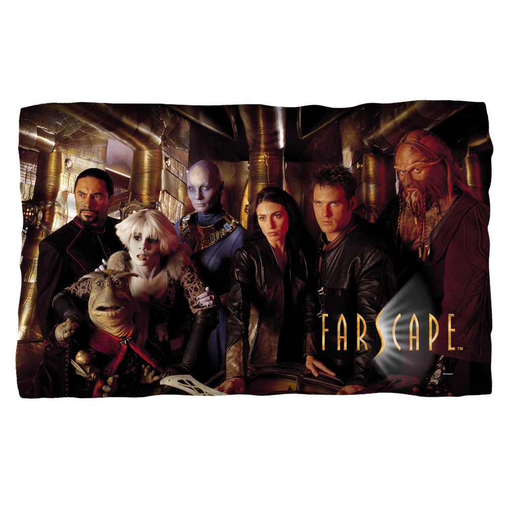 Far125-bkt1-36x58 36 X 58 Farscape & Crew-fleece Blanket, White